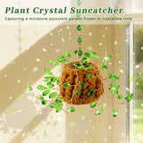 Beaded Plant Kit Suncatcher Succulent Beaded Succulent Gifts for Plant Lovers,Plant Sun Catcher for Window Hanging with Chain,Bead Plants Crystal Sun Catchers Indoor Window Home Garden Decor