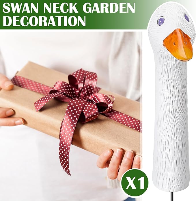 Suzile 1 Piece Porch Goose Statue Decorative Garden Stake Funny Porch Goose Resin Garden Lawn Yard Decor Gifts for Home Outdoor Patio