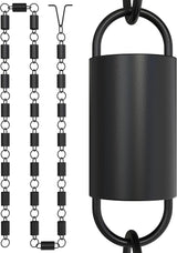 Rain Chains Direct - Channel Link Rain Chain - 8.5 FT - Durable Black Powder-Coated Aluminum - Premium Rain Chains for Gutters