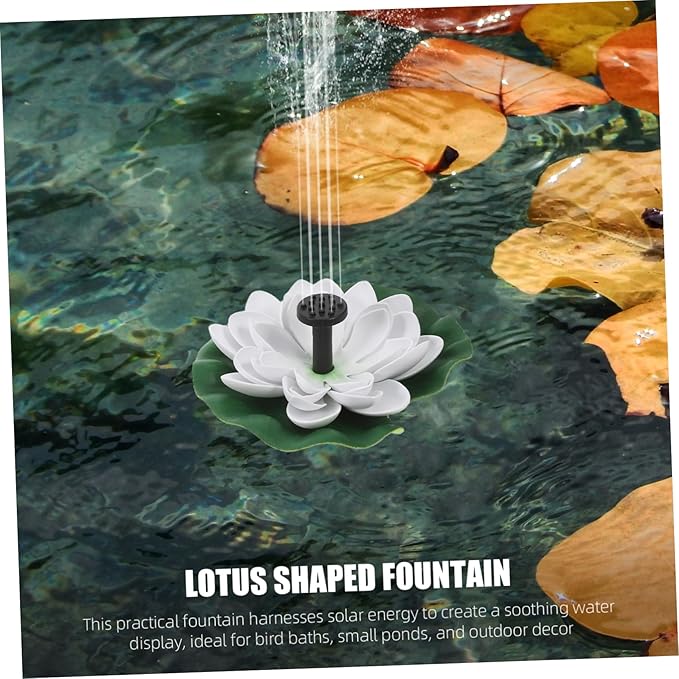 POPETPOP 1set Solar Lotus Fountain for Bird Bath Floating Water Lily Fountain for Garden Patio and Outdoor Spaces Attracts Birds Versatile Design