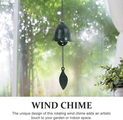DOITOOL Retro Temple Wind Chime Pendant 12.2 Inch Iron Hanging Bell for Outdoor Garden Patio Balcony Decor with Melodious Sound