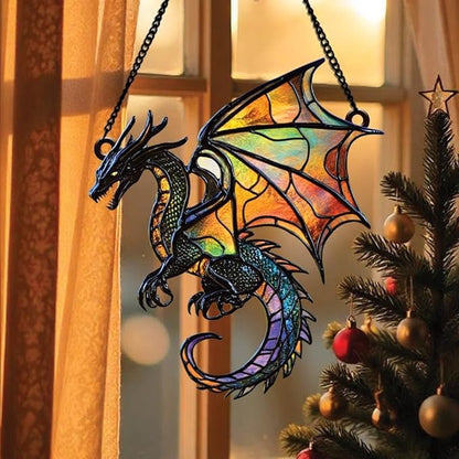 Dragon Acrylic Suncatcher Fantasy Faux Stained Window Hanging Perfect Halloween and Christmas Decor Gift for Lovers Sun Catchers Acrylic Windown Suncatchers Windows Outdoor Holiday