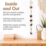 Happy Gardens Flamed Circles Hanging Ornament - Metal Wind Spinner Outdoor Garden Decor