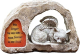Banax Solar Powered Cat Angel Pet Memorial Tombstone Statue, Cat Angel Memorial Statue Commemorates Our Lost Fur Baby, Pet Tribute for Tombstone or Outdoor Backyard Garden