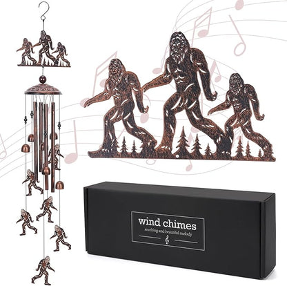 Bigfoot Wind Chimes Gift for Outdoor, Big Foot Gifts for Men Women Dad Grandpa, Memorial Gift Metal WindChimes for Outside Indoors Home Lawn Porch Patio Garden Decor Yard Decoration
