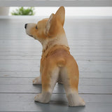 Brown Corgi Statues Outdoor Decorative, Dog Memorial Statue for Yard Lawn Patio Porch, Garden Pet Grave Marker Figures,