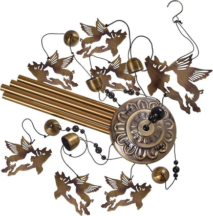 37" Flying Pigs Wind Chimes Outdoor Decor - with 6 Bells 7 Pigs Wind Chimes, Mobile Romantic Fly Pigs Wind Catcher, Bronze Pig Wind Bells for Home, Mom Gifts, Balcony, Tree, Festival Garden Decoration