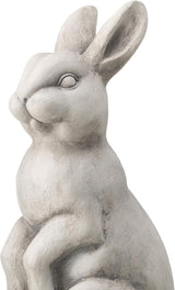 Glitzhome Rabbit Garden Statue Outdoor Standing Bunny Sculpture Lawn Decor, 22.75" H, White