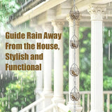 8.5 Ft Rain Chain, Thick Metal Rain Gutter Chains, Adjustable Rain Catcher Chain for Eaves Drainage, Replacement for Downspout, Outdoor Decor