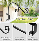 GOODBUY Swivel Plant Hangers Outdoor: 16 Inch Bird Feeder Plant Hanger Metal Wall Mount Hanging Plant Brackets Indoor Wall Hooks Outdoor for Hanging Baskets, Wind Chimes, Lanterns, Flower Pots, Black
