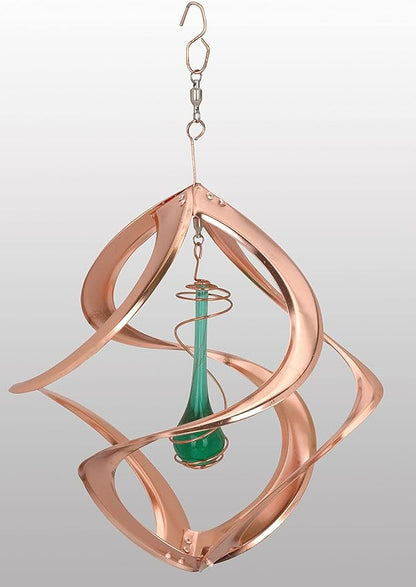 Red Carpet Studios The Original Helix Cosmix Wind Spinner 3-Dimensonal Garden Decor Small, 11-Inch, Copper - Teardrop