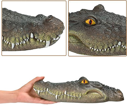 Pond Floating Alligator Head Decoy, Outdoor Alligator Pool Float Fake Gator Head Decorations Duck Deterrent, Crocodile Head for Pond Decor, Pond Decorations, Pool Garden Accessories