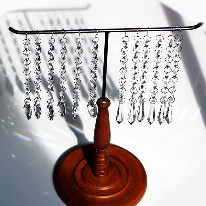Teardrop Crystals Garland 12 Strands, 38mm/55mm Hanging Chandelier Crystals Beads Chain for Decoration Clear GOLDENHAITAI