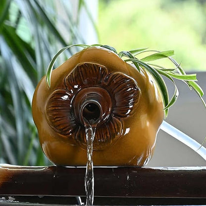 Pond Spitters, Pond Fountain, Fish Tank Automatic Circulation Water Landscaping Ornaments, Fish Tank Water Dispenser, for Garden Courtyard Pond Pool(Yellow,20.5 * 18.8 * 16.8cm)