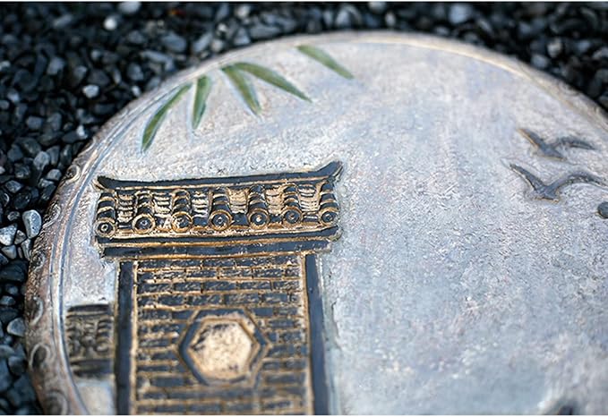 Garden Stepping Stones, Classical Chinese Flower Carving, Decorative Walkway Stepping Stones for Outdoor Garden Flowerbed & Lawn Yard Pathway (Color : B(6Pcs))