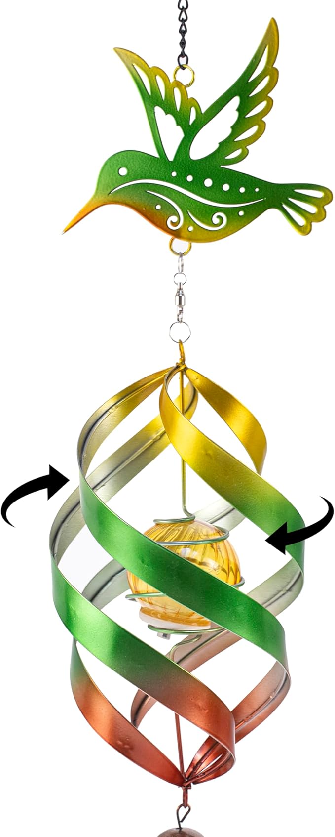 Hummingbird Windweaver Solar Hanging Spinner