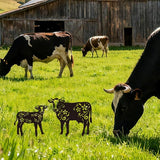 WADORN Cow Metal Outdoor Statues Silhouette, Funny Cow Metal Decorative Garden Stakes Cow Flower Silhouette Ornament Gifts Funny Outdoor Decor for Garden Backyard Patio Lawn Walkways Outdoor