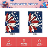AVOIN colorlife Patriotic 4th of July Garden Flag 12x18 Inch Double Sided Outside, Memorial Day Floral Welcome Daisy Yard Outdoor Decoration