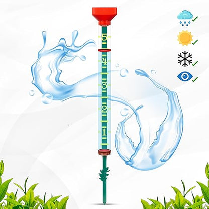 Headwind EZRead 21” Giant Professional Outdoor rain Gauge, USA Made Heavy Duty All Weather Freeze Proof Stake or mountable with Float, Red (820-1002RED)