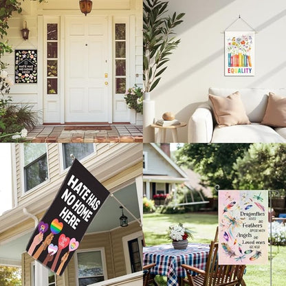Perfectinsoy No Mow May Zone Sign, Pardon the Weeds We're Feeding the Bees Funny Garden Flag, Pollinator Friendly Yard Banner, Bee Lover Gifts for Gardener, Welcome Yard Farmhouse Spring Outdoor Decor