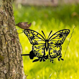 Metal Butterfly Art Silhouette Decorative Garden Stakes Black Statues Art for Yard Patio Outdoor Decor Garden Lawn Decorations