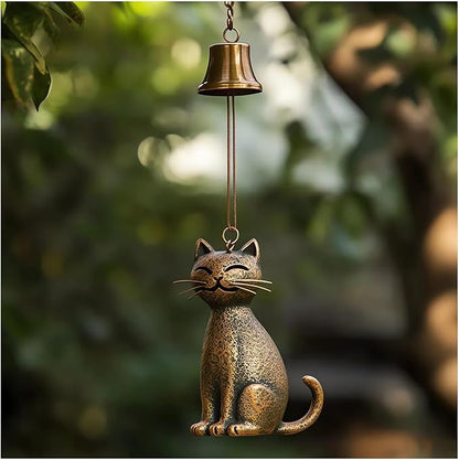 Cat Wind Chime 2025 New Unique Cat Garden Decor Outdoor Cat Statue Themed Gifts Wind Chimes for Cat Lovers Women Hanging Memorial Ornaments Windchimes Bell Outside Yard Home Porch Decorations (B1)