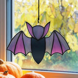 Halloween Bat Gothic Wind Chime for Outside Halloween Decoration Spooky Bat Suncatcher Crystal Rainbow Ornament Bat Flying Wind Chimes Outdoor for Porch Witchy Garden Gifts for Bat Lovers Friends