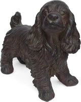 Josie Dog CAST SONE Garden Statue, Outdoor Cocker Spaniel Dog Garden Statue, Brown Finish, No Assembly Required