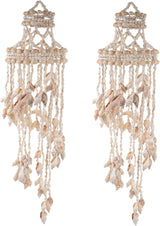 Seashell Wind Chimes, 2Pcs Shell Wind Chimes for Outside Hanging Shell Nautical Decorative Decoration Sea Decor for Outside Patio Yard Garden Hanging Ornament Home Decor