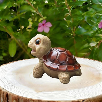 Whimsical Turtle Garden Statue – Outdoor Decor for Yard, Patio, Backyard & Balcony, Fairy Garden Accessories & Ornament, Ideal Birthday for Women, Mom, Men(red)