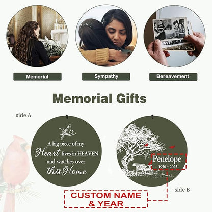 ASTARIN Personalized Wind Chimes Memorial, 30/36 in Cardinal Memorial Wind Chimes, Life Tree Custom Sympathy Gifts in Loving Memory of Mom/Dad, Wind Chime for Loss of Loved Ones(Produced in USA)