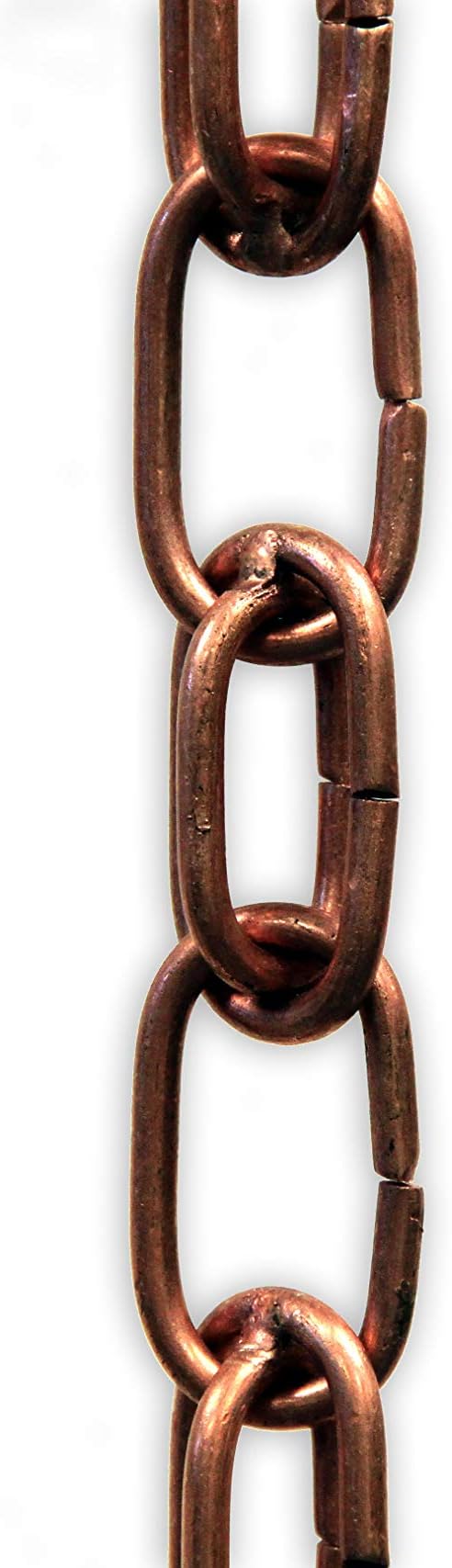 Extra Link Copper Rain Chain with Installation Kit - 10 Foot