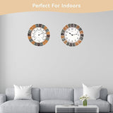 Lily's Home 10 inch Indoor or Outdoor Hanging Wall Clock and Thermometer Set,Stone Frame Battery Operated Quartz Movement, Operated Decor for Family Room, Office, Game Room,Garden, Backyard, Pool