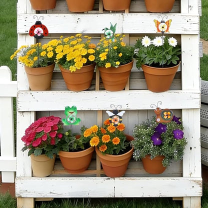 hogardeck Garden Decor for Outside, Metal Animal Pinwheels Decorative Garden Stakes for Spring Decor, Colorful Wind Spinners for Yard Art Outdoor Lawn Porch Pathway Decorations (HGMD-2249)