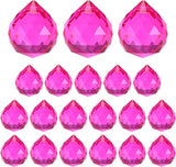 M METERXITY 20-Pack Crystal Ball Prisms, 24mm/0.94 Inch Chandelier Pendant Maker Hanging Crystals Chandelier Prisms for Home/Windows/Garden/DIY Decoration[Rose Red]