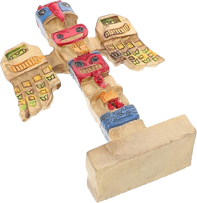 Resin Tribal Symbol Statue for Garden Decoration Handpainted Ornament Unique Design Outdoor Resin Craft Auspicious Tribal Token Figurine for Courtyard Decor
