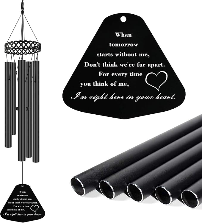 Memorial Wind Chimes Personalized Outdoor Sympathy Wind Chimes Gift Keepsake for Deceased Loved Aluminum Tubes Wind Bell for Garden/Patio Deco 30 Inch