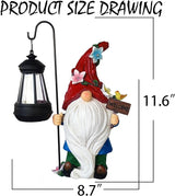Solar Garden Gnomes Statue with Succulent and LED Lights - Solar Lantern Gnomes Decorations for Yard Outdoor gnome Decorations for Garden, Patio Gnome Gifts for Mom