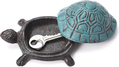 Cast Iron Turtle Hidden Key Holder for Outside