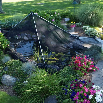 The Pond Guy PondShelter Cover Net, Outdoor Water Garden Enclosure, Mesh Debris Barrier for Leaves, Twigs & Sticks, Protect Koi & Fish from Predators 11' x 16'