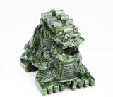 Dragon Turtle Jade Statue - Natural 4inch Gemstone Sculpture for Home Decor, Feng Shui Carved Figurine Outdoor Garden Decorative