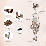 Chicken Wind Chimes for Outside,Metal Windchimes,Chicken Easter Gifts for Women/Men,Wind Chime Garden Decor Outdoor,Memorial/Housewarming/Birthday/Festival Gifts,Front Yard Decor