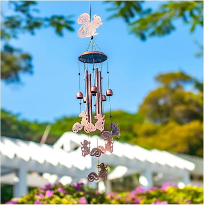 for Mom Squirrel Wind Chimes for Outside,Squirrel Gifts for Women Men/Memorial Gift/Birthday Gifts Metal windchimes Outdoors/Indoors,Garden Decor,Patio,Home,Porch,Yard Decorations