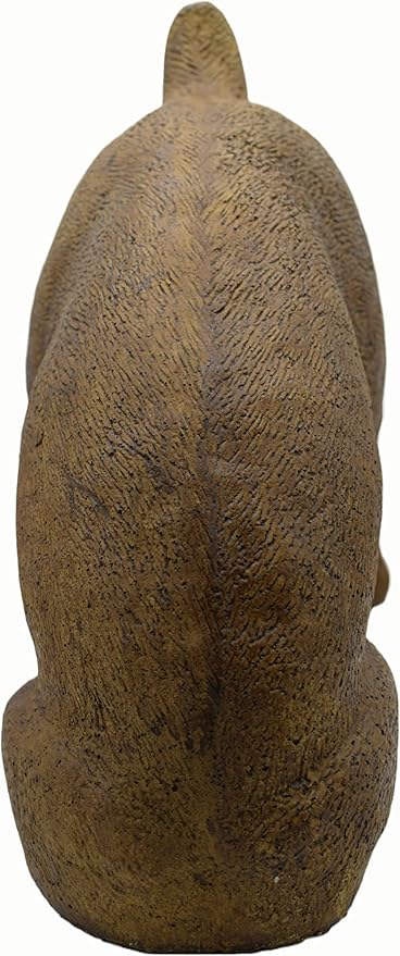 Digging Dog Concrete Garden Statue- 13" Tall- Espresso Stain Color