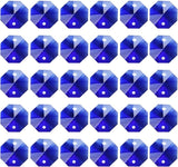 PATIKIL K9 Crystal Octagon Beads 2 Holes Pendants, 60 Pack 14mm Chandelier Prisms Parts Ornaments Hanging Beads for DIY Arts Crafts Decoration, Dark Blue