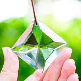 HDCRYSTALGIFTS 2PCS 50mm Clear Crystal Sun Catcher Prisms, Hanging Suncatchers with Glass Prism, Rainbow Maker for Windows, Balcony, Kitchen, Garden, Christmas Tree Decoration