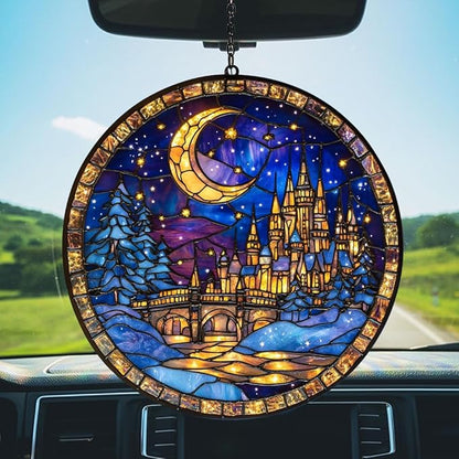 The City of Star Acrylic Suncatcher Stained Glass Effect Window Car Hanging Christmas Ornament Indoor Outdoor Decor Garden Sun Catcher Panel for Acrylic Suncatcher Lover for Women Mom Grandma