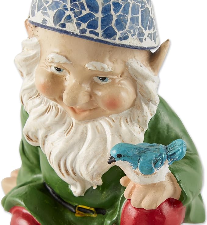 Eastwind Gifts 10016215 Cheery Gnome Solar Garden Statue