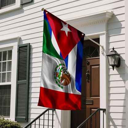 Cuba Cuban And Michoacan Mexico Mexican Flag 3x5 Ft Double-Sided Printed Indoor/Outdoor Flag Polyester Fabric Decorative Banner With 2 Brass Grommets 3x5 Foot National Flags For Outside