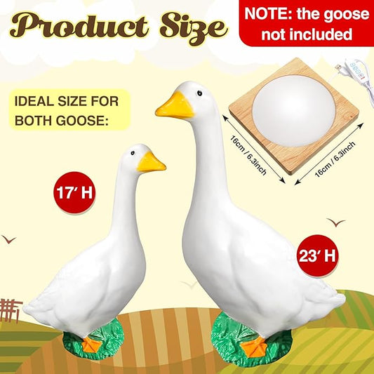 Tujoe Easter Porch Goose Lamp Base Outfit Wooden 3 Color Changing Light Lamp Stand LED Base Display Yard Garden Party Decor, Without Proch Goose
